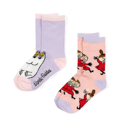 Moomin Littly My en Snorkmaiden Kids Socks licht roze / paars 37-39