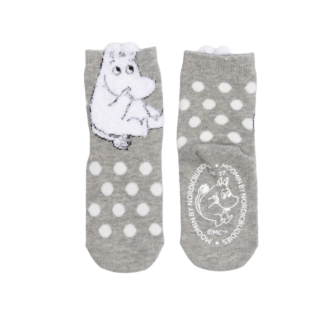 Moomin Baby Socks fluffy licht grijs 22-24