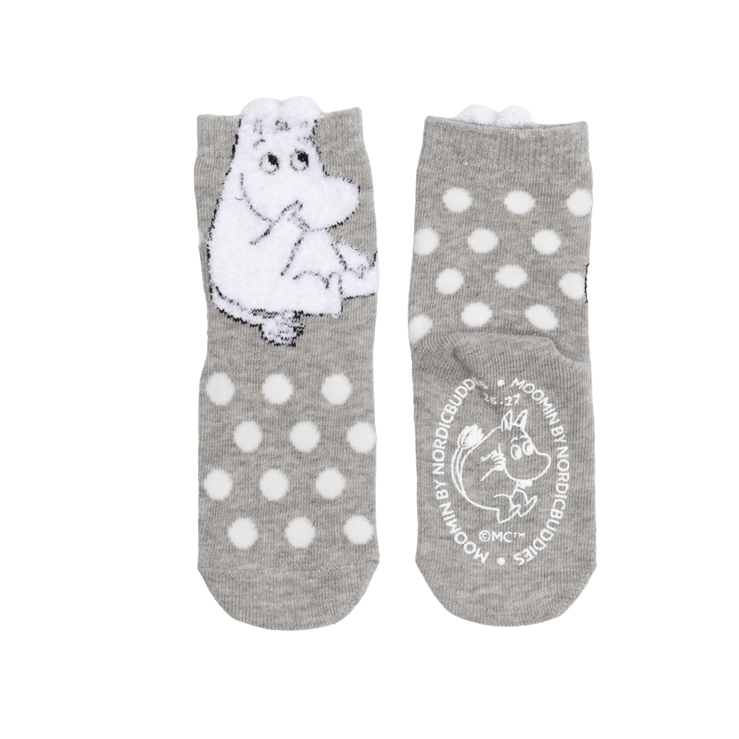 Moomin Baby Socks fluffy licht grijs 22-24