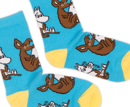 Moomintroll en Sniff Kids Socks turqoise 24-26