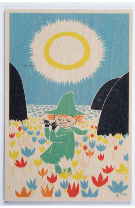 Come to Finland houten kaart Snufkin playing Flute