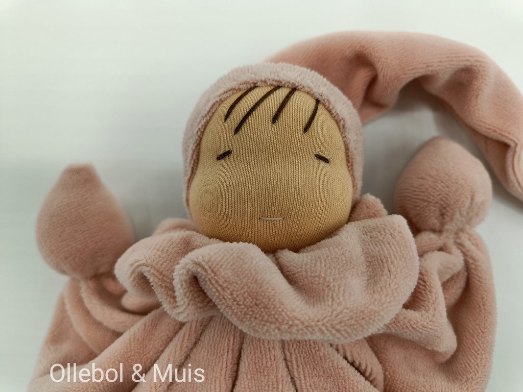 Antroposofisch vlinderpopje roze nude