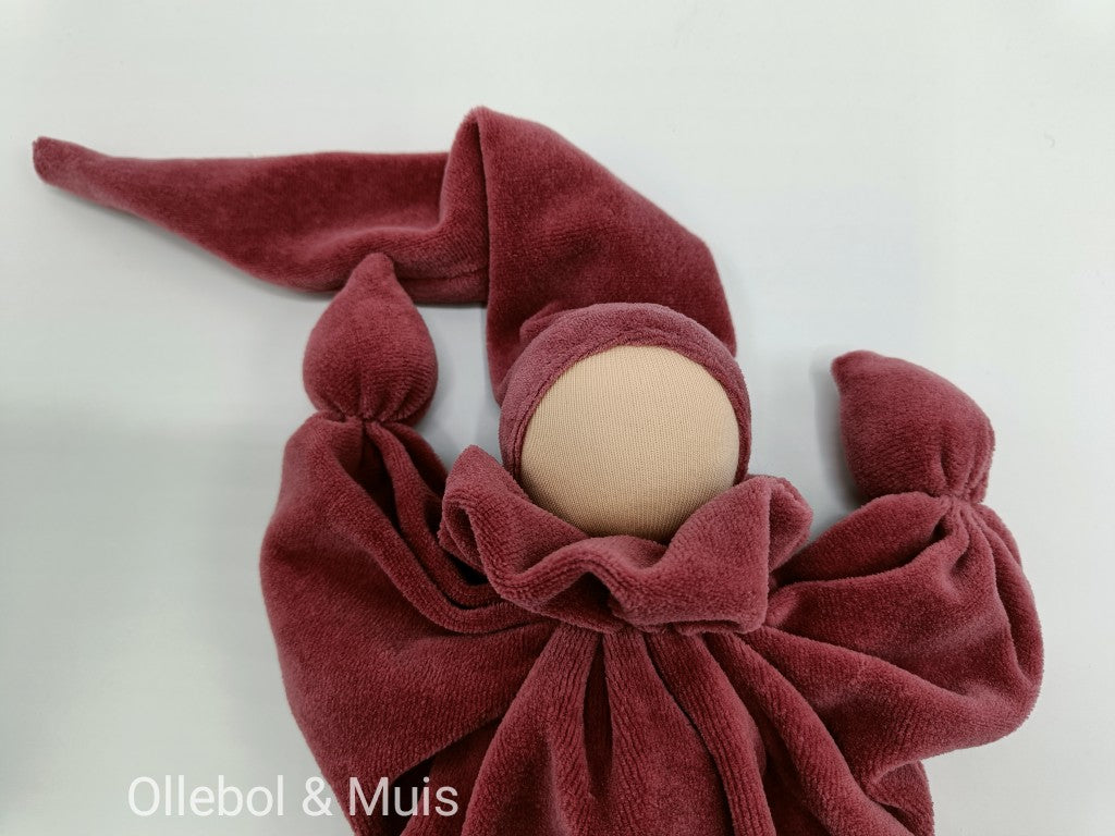 Antroposofisch vlinderpopje oud roze zonder gezichtje