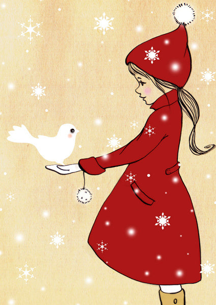 Belle &amp; Boo ansichtkaart Elle Snow Dove
