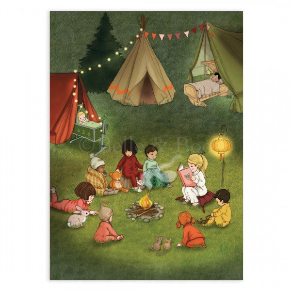 Belle &amp; Boo ansichtkaart Campfire stories