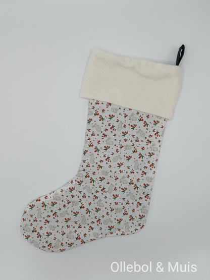 Christmas Stocking Belle &amp; Boo Bunnies Berry fabric