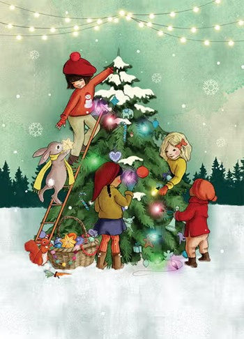 Ansichtkaart Belle &amp; Boo Decorating Tree