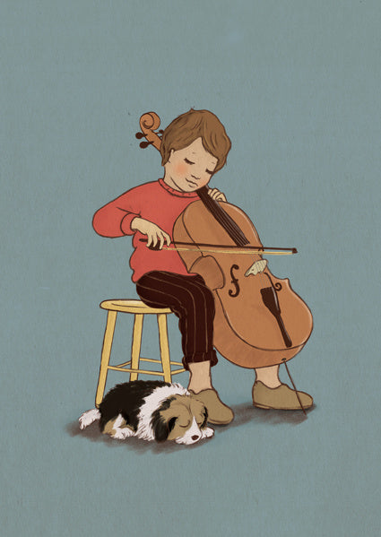 Belle &amp; Boo postcard Cello
