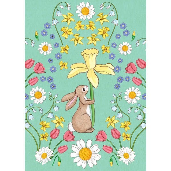 Belle &amp; Boo Postcard Daffodil Teal