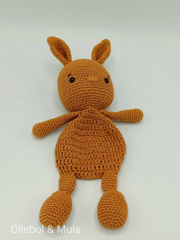 Ronnie the baby Bunny lovey gehaakte slaapknuffel