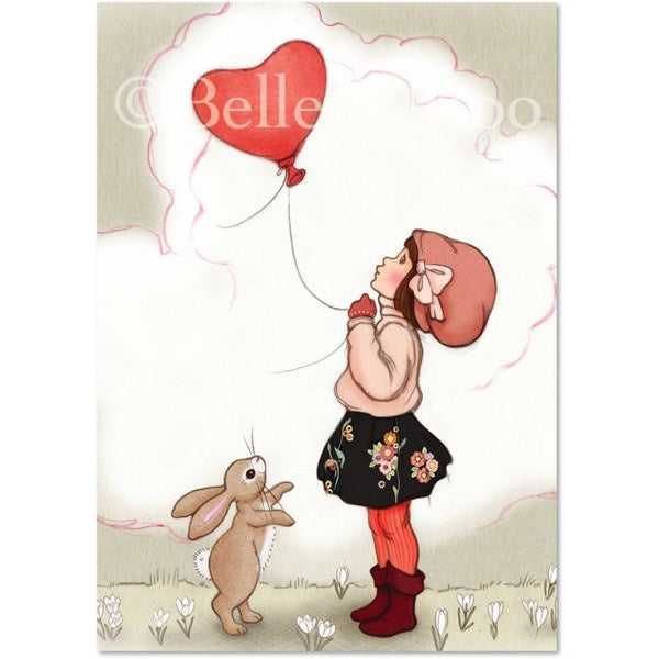 Belle &amp; Boo ansichtkaart Heart Shaped Balloon