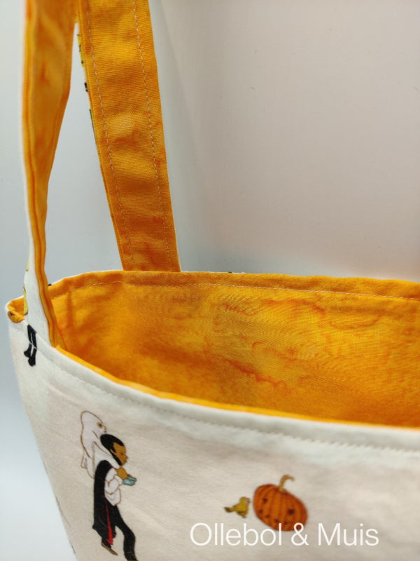 Halloween bag made from Belle &amp; Boo fabric