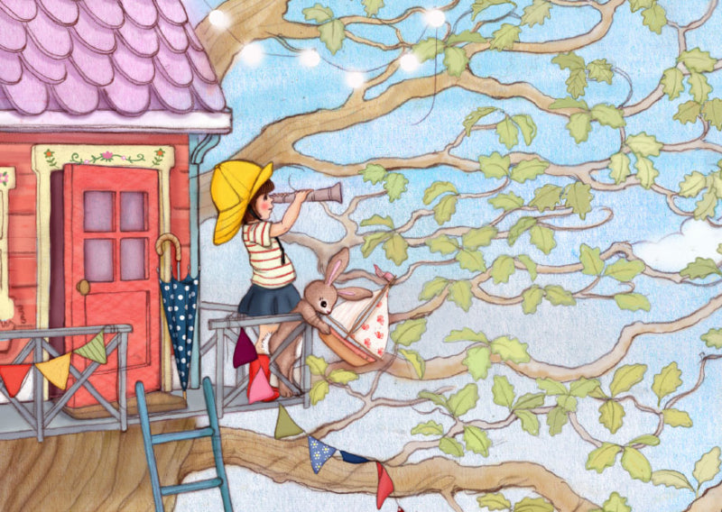 Belle &amp; Boo ansichtkaart Treehouse Adventures